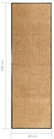 vidaXL Πατάκι Εισόδου Πλενόμενο Κρεμ 60 x 180 εκ.