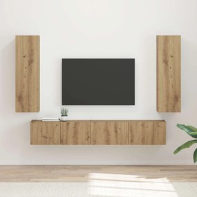 vidaXL Σετ επίπλου τηλεόρασης 3 τμχ. Artisan Oak Επεξεργασμένο Ξύλο