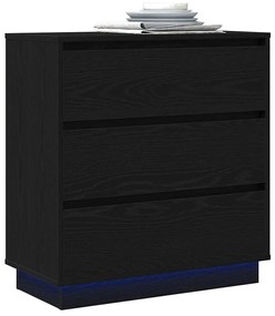 vidaXL Κομοδίνο με συρτάρι Μαύρο 71 x 34.5 x 75 εκ. Επεξεργασμένο ξύλο