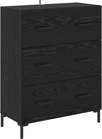 vidaXL Highboard με συρτάρι 2 pcs Μαύρη Οξυά Επεξεργασμένο ξύλο