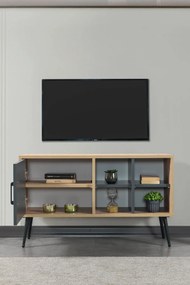 Έπιπλο Τηλεόρασης Sapphire Δρυς / Ανθρακί SOCLAR 100x35x20