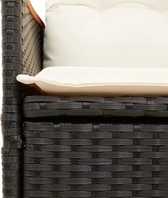 vidaXL Σετ Τραπεζαρίας Κήπου 5 Τεμαχίων Μαύρο Συνθ. Ρατάν με Μαξιλάρια