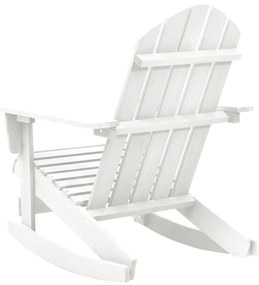 vidaXL Πολυθρόνα Κουνιστή Κήπου Λευκή Ξύλινη