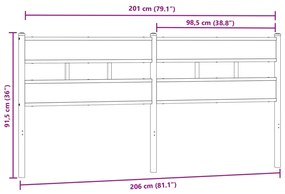 vidaXL Κεφαλάρι Καπνιστή Δρυς 200 εκ. Σιδερένιο/Επεξεργασμένο Ξύλο