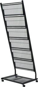 vidaXL Ραφιέρα Περιοδικών Μαύρη Α4 47,5 x 43 x 133 εκ.