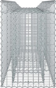 vidaXL Ανασηκωμένο κρεβάτι gabion 2 pcs Ασημί