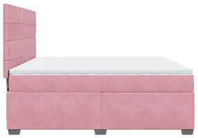 ΚΡΕΒΑΤΙ BOXSPRING ΜΕ ΣΤΡΩΜΑ ΡΟΖ 200X200 ΕΚ. ΒΕΛΟΥΔΙΝΟ 3293307