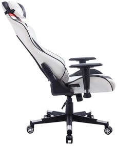 Καρέκλα γραφείου gaming Mazol pu μαύρο-λευκό 66x56x135εκ 66x56x135 εκ.