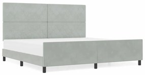 vidaXL Σκελετός Κρεβατιού Ανοιχτό γκρι 200 x 200 cm Βελούδο