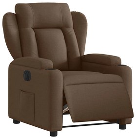 vidaXL Πολυθρόνα Ανακλινόμενη Ηλεκτρική Καφέ Υφασμάτινη