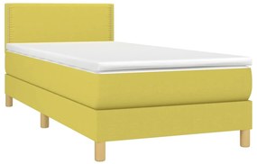 ΚΡΕΒΑΤΙ BOXSPRING ΜΕ ΣΤΡΩΜΑ &amp; LED ΠΡΑΣΙΝΟ 100X200 ΕΚ ΥΦΑΣΜΑΤΙΝΟ 3133620