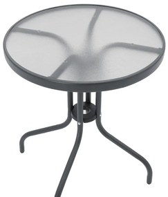 Σετ κήπου Tραπεζαρία Watson - Lindaria 3 τεμ. μέταλλο - γυαλί ανθρακί Φ60x70 εκ. 60x60x70 εκ.