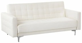 Καναπές κρεβάτι Berwyn G103, Λειτουργία ύπνου, Άσπρο, 186x88x83cm, Πόδια: Μέταλλο
