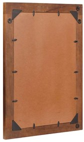 vidaXL Καθρέφτης καφέ και ασημί 50 x 70 cm Στερεό ξύλο μάνγκο, γυαλί