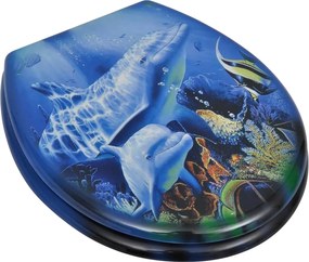 vidaXL Καλύμματα Λεκάνης με Καπάκια 2 τεμ. Σχέδιο Δελφίνι από MDF