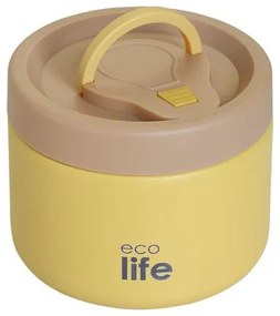 Ecolife Φαγητοδοχείο 650ml Ανοξείδωτο Διπλού Τοιχώματος Κίτρινο 33-BO-9094