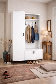 Stewehome Λευκή ντουλάπα μοντέρνου στιλ Λευκό 100x45x184 cm
