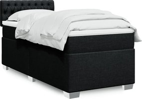 vidaXL Κρεβάτι Boxspring με Στρώμα Μαύρο 80 x 200 εκ. Υφασμάτινο