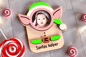 Σετ των 2 Intra απο ξύλο plywood 3mm-4mm πάχος Χριστουγεννιάτικο Photo Magnet | Ιδέα δώρου | CNC Δίασταση 15x15 cm INTRAFABR-108898203