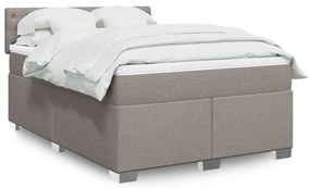 vidaXL Κρεβάτι Boxspring με Στρώμα Taupe 140x200 εκ. Υφασμάτινο