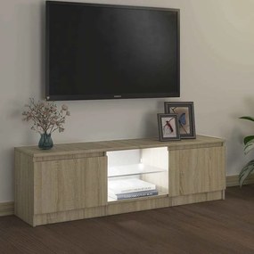 vidaXL Έπιπλο Τηλεόρασης με LED Sonoma Δρυς 120 x 30 x 36 εκ.