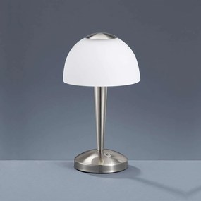 Φωτιστικό Επιτραπέζιο Led Ventura 350Lm 29x15cm Nickel Mat-White 529990107 Trio Lighting Metal, Glass