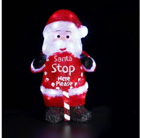 Acrylic Standing Santa 60 LED Λευκό IP44 24 5x18x40 5cm 30cm Καλώδιο X0860228 ACA-X0860228-Κόκκινο X0860228
