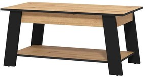 Τραπεζάκι Σαλονιού Piave Artisan Oak - Μαύρο Μάτ 101x55x47 εκ. 101x55x47 εκ.