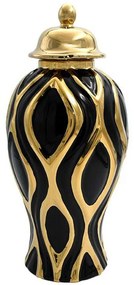 Βάζο Κεραμικό 374-224-417 18x33cm Black-Gold Ceramic
