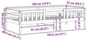 ΠΛΑΙΣΙΟ ΚΡΕΒΑΤΙΟΥ ΚΑΦΕ ΚΕΡΙΟΥ 75X190 ΕΚ. ΑΠΟ ΜΑΣΙΦ ΞΥΛΟ ΠΕΥΚΟΥ 846984