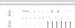 vidaXL Μηχανισμός Συρόμενης Πόρτας Μίνι Λευκή 183 εκ. Ανθρακοχάλυβας