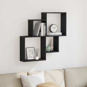 vidaXL Ντουλάπα Τοίχου Μαύρο Δρυς 80x15x78,5 εκ Από Επεξεργασμένο Ξύλο