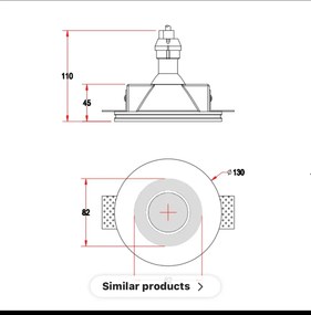 SE-SPG-DL-WH YESO SPOT GYPSUM DOWNLIGHT WHITE GU10