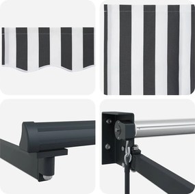 vidaXL Χειροκίνητη αναδιπλούμενη τέντα με LED 3,5 x 2,5 μ