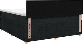 vidaXL Κρεβάτι box spring με στρώμα Μαύρο 140 x 190 cm Ύφασμα