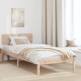 vidaXL Σκελετός Κρεβατιού με Κεφαλάρι 90x200 εκ Μασίφ Ξύλο Πεύκου
