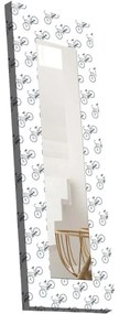 Καθρέπτης Τοίχου 814MVT1103 40x120cm White-Black Wallity Wood, Canvas