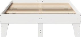 vidaXL Σκελετός Κρεβ. Χωρίς Στρώμα Λευκό 135x190 εκ Μασίφ Πεύκο