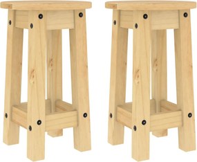vidaXL Σκαμπό Μπαρ 2 τεμ. από Μασίφ Ξύλο Πεύκου
