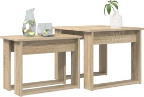 vidaXL Σετ Τραπεζιού Για Καφέ 2 pcs Δρύς Sonoma Επεξεργασμένο ξύλο