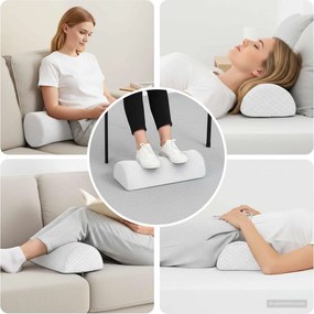 vidaXL Μαξιλάρι Ποδιών Μονόχρωμο Λευκό 52 x 20 x 12 εκ Αφρός Μνήμης