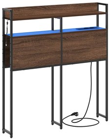 vidaXL Κεφαλάρι με φώτα λωρίδας LED Καφέ δρυς 75 cm Επεξεργασμένο ξύλο
