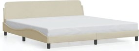 vidaXL Σκελετός Κρεβατιού Dover Κρεμ 200x200 εκ. Υφασμάτινο