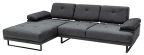 Γωνιακός καναπές με δεξιά γωνία PWF-0586 pakoworld ύφασμα ανθρακί 314x174x83εκ - 071-001460