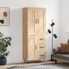 vidaXL Ντουλάπι Sonoma δρυς 69,5 x 34 x 180 εκ. από Επεξεργασμένο Ξύλο