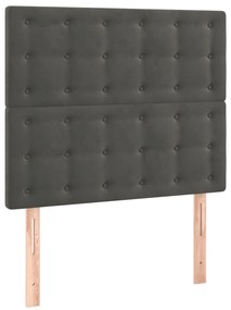 vidaXL Κεφαλάρι Κρεβατιού LED Σκούρο Γκρι 100x5x118/128 εκ. Βελούδινο