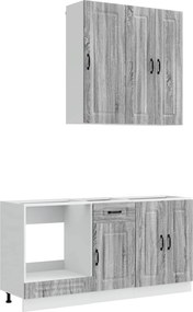vidaXL Μονάδα κουζίνας KALMAR 5 pcs Γκρι Sonoma Επεξεργασμένο Ξύλο