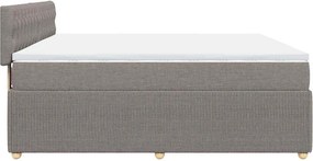 vidaXL Κρεβάτι Boxspring με Στρώμα Taupe 200x200 εκ. Υφασμάτινο