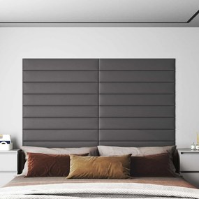 vidaXL Κεφαλάρι Τοίχου 12 pcs Γκρι 90 x 15 cm ύφασμα