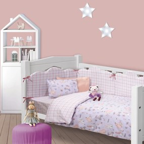 Σεντόνια Βρεφικά 4764 (Σετ 3τμχ) Pink-Lila Das Home Cradle 130x170cm 100% Βαμβάκι